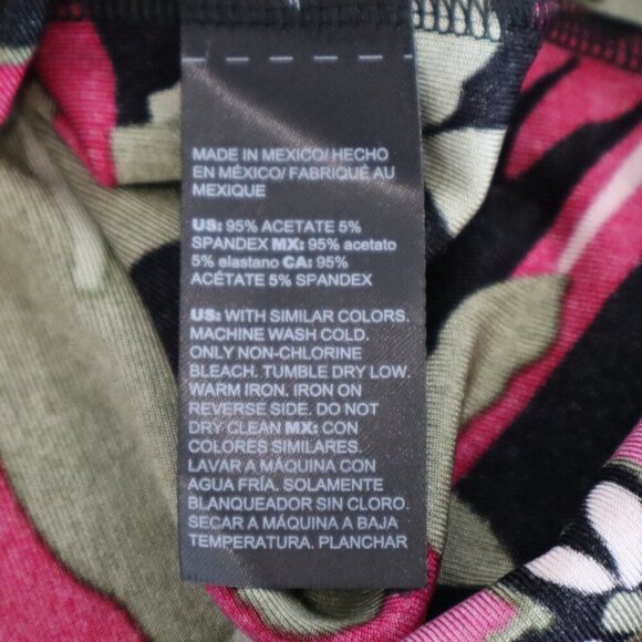 Chico's Travelers Womens Short Sleeve Hibiscus Print Tunic Botanic Berry Size L - Picture 5 of 7